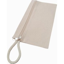 Braventa Collection Stonehill Kanvas Kalem Çantası, 23X12 Cm, Bej, Fermuarlı