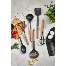 Braventa Collection Mithra Life 6 Adet Ahşap Saplı Plastik Teflon Siyah Servis Seti MIT1141
