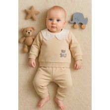 Veralya Dantel Yakalı Pamuklu 2'li Kız Bebek Takımı