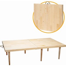 Braventa Collection Katlanır Kamp, Piknik ve Bahçe Masası 70X120 cm - Ham Naturel Renk