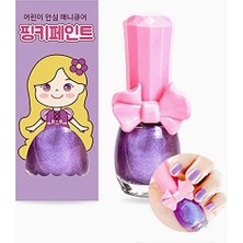 Braventa Collection Pinky Cosmetic I'm Pinky Kids Nail Paint Shiny Purple Çocuklar Için Soyulabilir Oje
