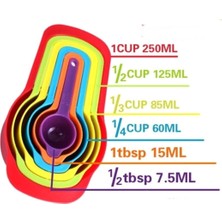 Braventa Collection Evefix Pratik Ölçü Kaşığı Kabı 5li Şeker Baharat Sıvı Ölçer Aparat