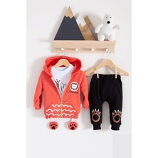 Veralya Aslan Desenli 3'lü Erkek Bebek Takımı