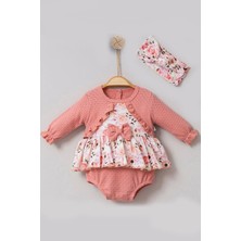 Veralya Bahar Çiçekleri Desenli Bandanalı Kız Bebek Romper