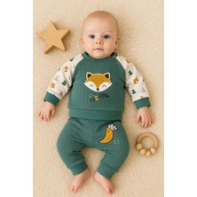 Veralya Littie Fox Nakışlı % 100 Pamuklu 2'li Erkek Takım