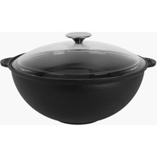 Braventa Collection Döküm Yuvarlak Kazan Cam Kapaklı Tencere, Çap 30 Cm, Lv Y Kz 30 K3