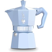 Braventa Collection - Exclusive: 3 Cups Ocak Üstü Espresso Pişirici - 130ML - Mavi Renk - Alüminyum Gövde - Patentli Güv