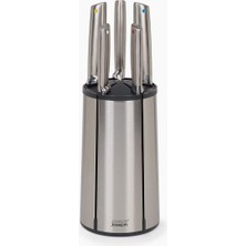 Braventa Collection Joseph Joseph Elevate - Çelik Bıçak Atlıkarınca 5 Parçalı Set, Döner Paslanmaz Çelik Bıçak Bloğu, Ja