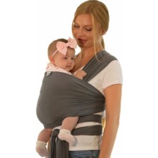 Braventa Collection Bebek Sling Kanguru Esnek Wrap Sling Bebek Taşıma ŞALI%100 Pamuk Sertifikalı Antrasit