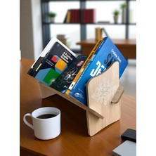 Braventa Collection Masaüstü Portatif Işlemeli Desenli Kitaplık 45 cm x 14,5 cm x 21 cm (Antrasit - Dantel, 21X14,5X45)