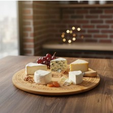 Braventa Collection Bambu Peynir ve Kesim Sunum Tahtası Yuvarlak 27,5cm*27,5cm*1,5cm - Ahşap Peynir, Kesme Tahtası ve Su