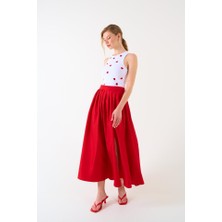 Başak Collection Yırtmaçlı Etek - Kırmızı