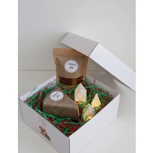 Aşkana Hediye Paketi - Taze Türk Kahvesi + Katkısız Kakaolu Helva - 3’lü Dekoratif Tealight Seti Hediyeli