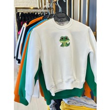 Tinyvoi Bisiklet Yaka Nakışlı 3 Iplik Şardonlu Çocuk Sweatshirt