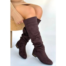 Armüz Winda Kahverengi Süet Körüklü Çizme