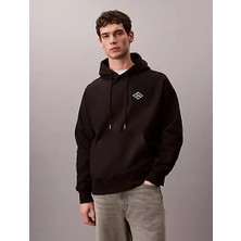 Calvin Klein Erkek Regular Fit Kapüşonlu Yaka Uzun Kollu Siyah Sweatshirt LV14RE202G-UB1