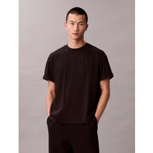 Calvin Klein Erkek Kısa Kol Bisiklet Yaka Ck Yazı Detay Reqular Fit Siyah T-Shirt LV04LE200G-UB1