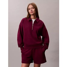 Calvin Klein Kadın Regular Fit Polo Yaka Uzun Kollu Mor Sweatshirt LV047E235G-2E5