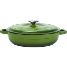 Braventa Collection Döküm Yuvarlak Çok Amaçlı Yayvan Tencere New Heritage Serisi ÇAP(Ø)28CM. Yeşil