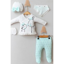 Veralya Little Mause Desenli % 100 Pamuk 5'li Kız Bebek Hastane Çıkış Seti