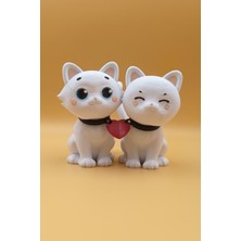 Rodopiva Aşkın En Tatlı Hali – Çift Kedi Figürlü Biblo Masa Süsü