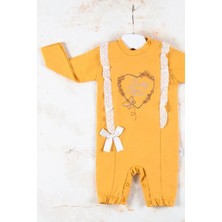 Veralya Love Kalp Nakışlı % 100 Pamuk Kız Bebek Tulumu