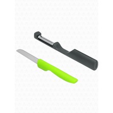 Braventa Collection Valletta Delos 2 In 1 Paslanmaz Çelik Bıçak ve Soyacak Seti Yeşil