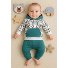 Veralya Minik Ayıcıklar Desenli 2'li % 100 Pamuk Erkek Bebek Takımı