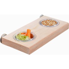 Braventa Collection X-Perk Ağaç Tünek Doğal Ahşap Yemlikli Kuş Tüneği