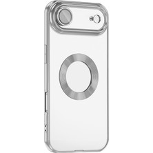 Gpack iPhone 17 Air Uyumlu Kılıf Logo Gösteren Kamera Korumalı Silikon Gümüş