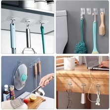 Mucit Home 10LU Paket- Pratik Çok Amaçlı Güçlü Şeffaf Duvar Askısı Yapışkan Mutfak Banyo Askı