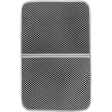 Braventa Collection Büyük Boy Elekli Kedi Tuvalet Önü Paspası Katlanabilir 82 x 60 cm Gri