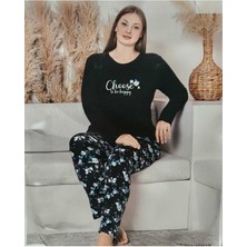 Guava Battal Beden Viskon Uzun Kollu Pijama Takımı 4522