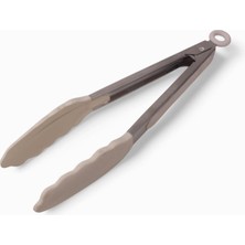 Braventa Collection Mutfak Maşası Yemek Izgara Salata Barbekü Kızartma Maşası, Isıya Dayanıklı Paslanmaz Çelik Saplı Sil