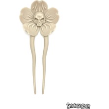 Snickerdoodles Sakura Topuz Tokası - Kuru Kafalı Fransız Saç Pini - Kemik Rengi Gothic Saç Aksesuarı