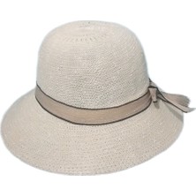 Kadın Plaj Şapka – Fiyonklu, Siperlikli Yazlık Şapka