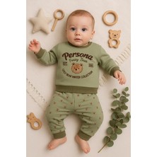 Veralya Persona Bear Nakışlı % 100 Pamuk 2'li Erkek Bebek Takım