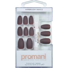 Braventa Collection Promani Matte Takma Tırnak Kiti Koyu Bordo PR-5018