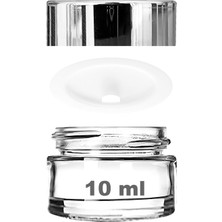 Braventa Collection Mini Şeffaf Cam Kavanoz, 10 ml Hacimli, Sızdırmaz Aynalı Kapaklı, Krem ve Kozmetik Saklama , Balm 1