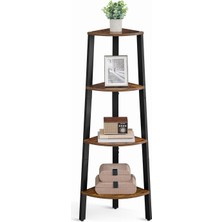 Braventa Collection Köşe Rafı, Ayaklı Raf, Kitaplık, 4 Raflı Merdiven Rafı, Kolay Montaj, Sağlam Çelik Çerçeve, Oturma O