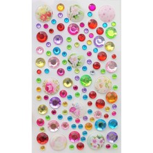 Braventa Collection Giraffe Sticker Taş Yapışkanlı Saç, Yüz, Tırnak, Makyaj ve Süs Taşı Işıltılı Parlak (Desenli, Yuvarl