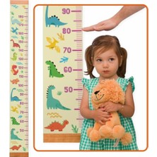 Braventa Collection Çocuklara Doğum Günü Hediyesi Renkli Dinozorlar Duvar Cetveli