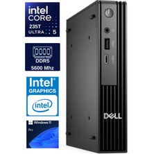 Dell Pc Pro Mıcro QCM1250 Intel® Ultra 5 235T 64GB Ddr5 2tb SSD Intel® Graphics Windows 11 Pro Mini Masaüstü Bilgisayar BTO106QCM1250EX15