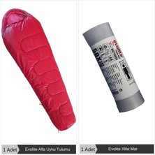 Evolite Kırmızı Uyku Tulumu Mat Seti - Mumya Tipi 0ºC Doğa Sporları İçin İdeal
