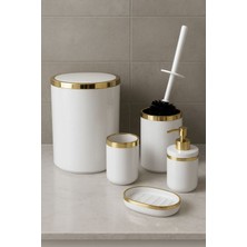 UltraMint Modern ve Şık 5 Parça Banyo Aksesuar Seti, Altın Detaylı, Lüks Tasarım