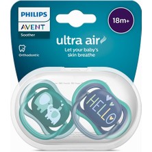 Braventa Collection Avent Ultra Air Emzik, 18 Ay+, Erkek Bebekler Için, 2’li Paket, Ortodontik Silikon, Geniş Hava Delik