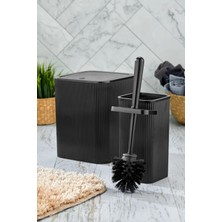 UltraMint Beyaz Kare Çöp Kovası ve Tuvalet Fırçası Seti, Şık ve Kullanışlı Banyo Aksesuarları