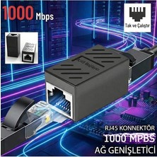 Derwell Gigabit Destekli RJ45 Dişi Dişi CAT5E/CAT6/7/8 Ethernet Lan Ağı Birleştirici Ara Aparatı Internet Kablosu Uzatıcısı