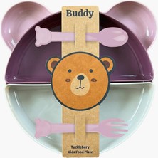 Braventa Collection Tucklebery Buddy Mama Tabağı Seti, 1 Ayıcık Tabak 4 Kase Çatal-Kaşık, Bebek ve Çocuklar Için Yemek T