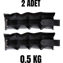 Jukon 0.5 kg x 2 Adet Toplam 1 kg El ve Ayak Bilek Ağırlığı Kas Güçlendirici Kum Ağırlık Torbası Seti Siyah